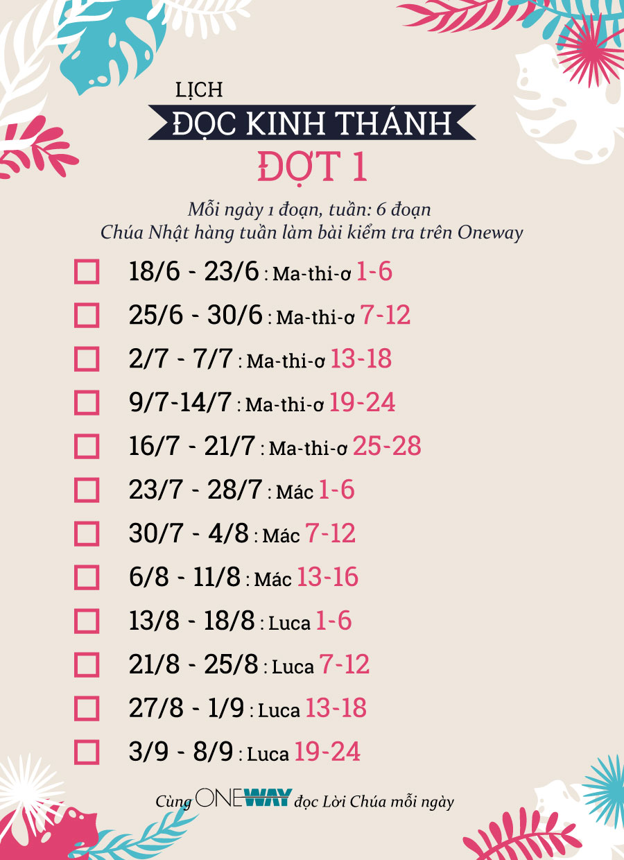 Chương trình Đọc Kinh Thánh – CÙNG ONEWAY ĐỌC LỜI CHÚA MỖI NGÀY!