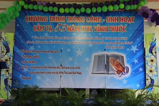 Chương Trình Thông Công Sinh Hoạt Cảm Tạ 53 Năm Thành Lập HTTL Vĩnh Phước(1962-2015)